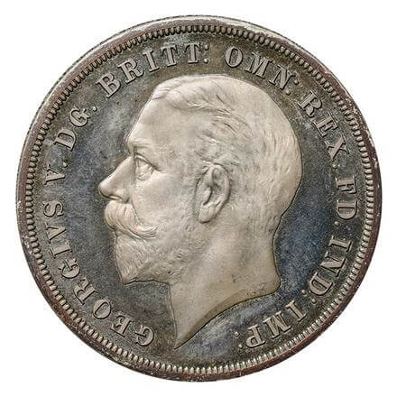 イギリス ジョージ5世 (1910-1936) クラウン銀貨 1935 在位25年記念
