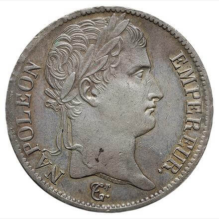 招*@様 1810年イタリア 5リラ 銀貨 皇帝ナポレオン 招*@様 1810年