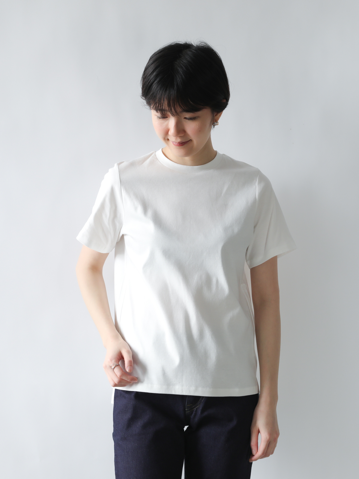 ベーシックTシャツ(シルクプロテイン加工)/ホワイト | Factelier
