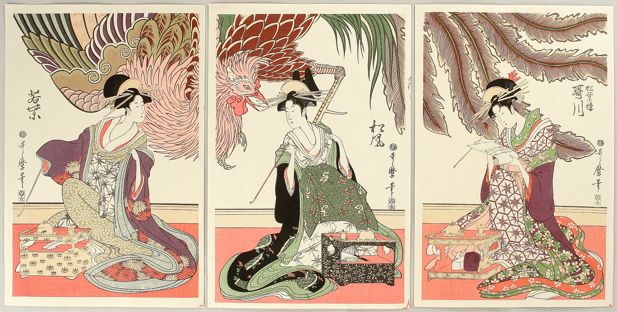 昭和レトロ Ukiyo-e UTAMARO 喜多川歌麿 美人画 浮世絵 美人画の浮世絵