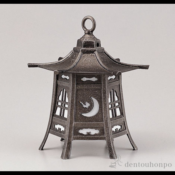 T68 古い鉄製 吊り灯籠 鎖付 重量4.6kg 0083 杉八角吊り灯籠 - KOHSEKI