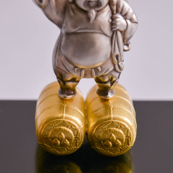 純銀製 恵比寿/大黒天 置物 ケース付 純銀製 恵比寿/大黒天 置物