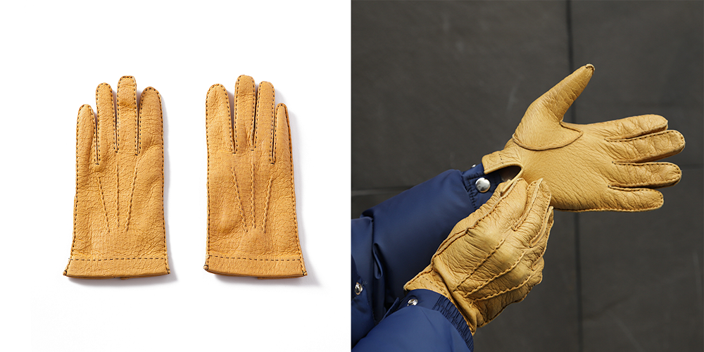 Omar Afridi CURVED GLOVES イエロー レザー 手袋 上質】Omar Afridi