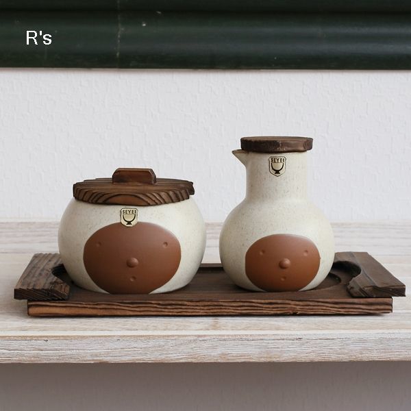SEYEI セーエー陶器 顔型 卓上調味料入れセット 未使用品（C5175