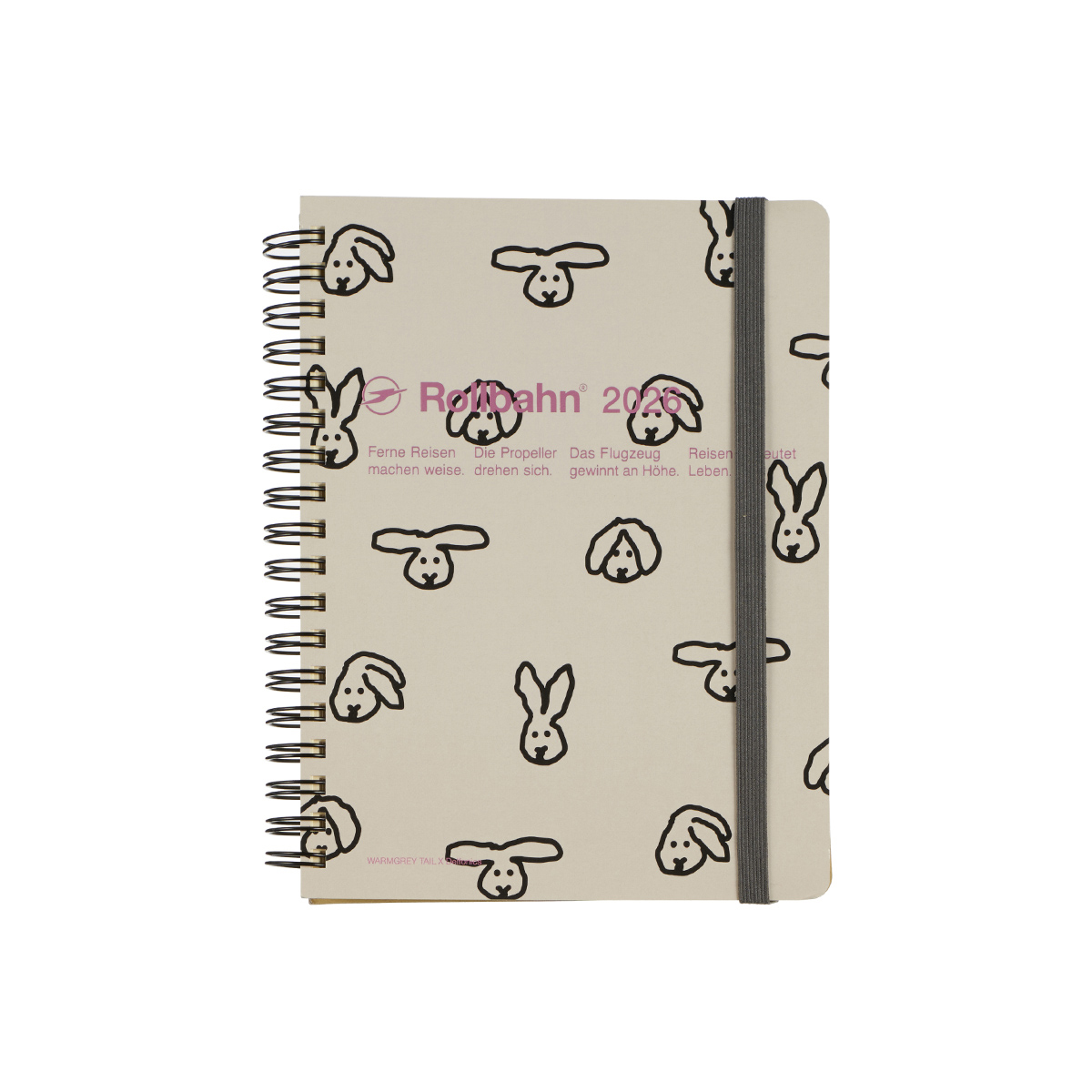 ロルバーンダイアリー2026 WARMGREYTAIL ホワイト bunny L 手帳 2026