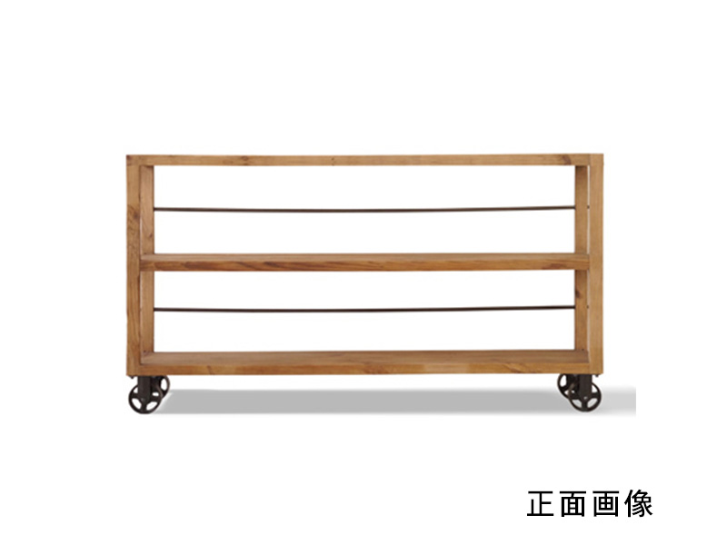 アパレル店舗用什器などに最適 古材を使った陳列棚 ロータイプ