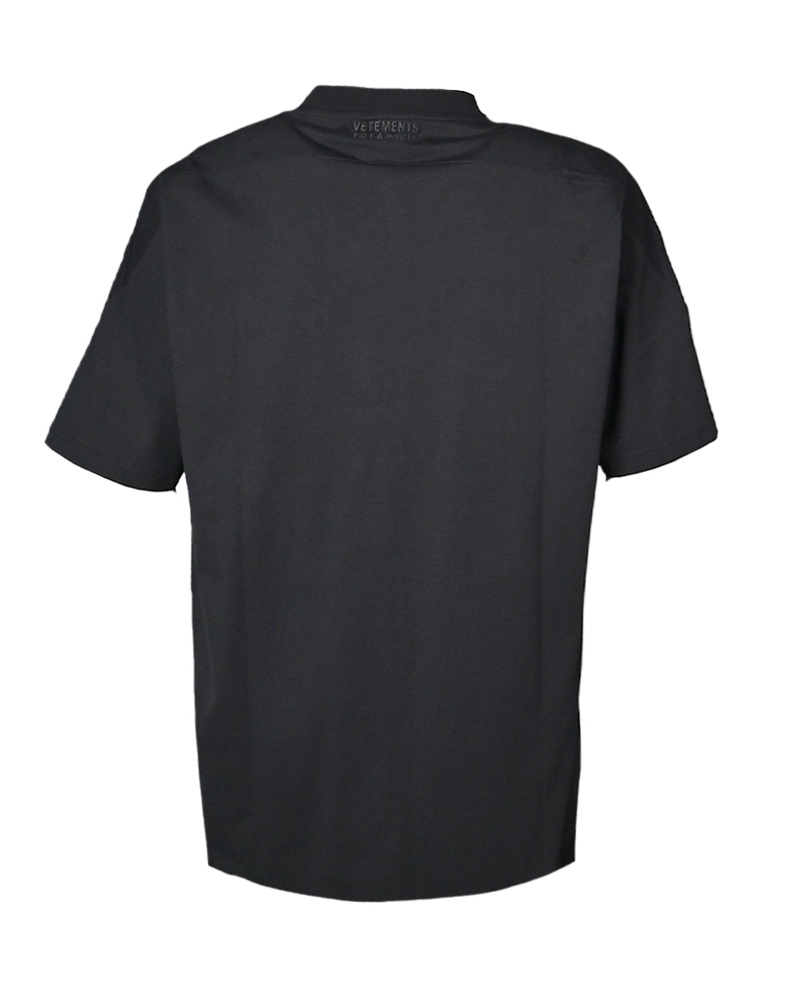 VETEMENTS (ヴェトモン) CUT-UP V-NECK T-SHIRT / BLACK | Detail