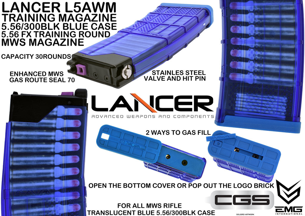 新品 実物 ランサー マガジン 紫 LANCER L5AWM 30 MAGAZINE