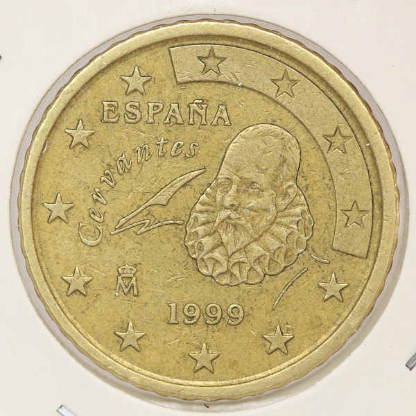 Moeda da Espanha - 50 Cent de Euro 1999 - União Européi