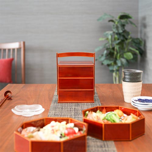 春慶 六角二段重 春慶六角二段重