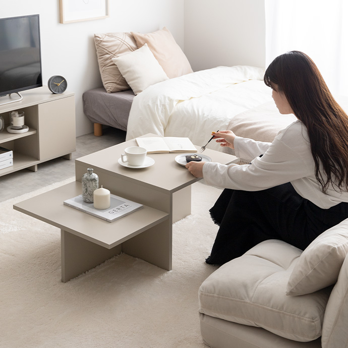 g138011]【幅87cm】Freya センターテーブル 木製テーブル | 家具