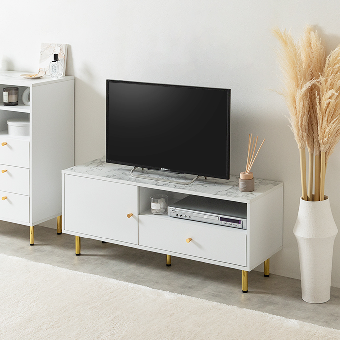大塚家具ホワイト 引き出し式 テレビ台テレビボード テレビ台 テレビ