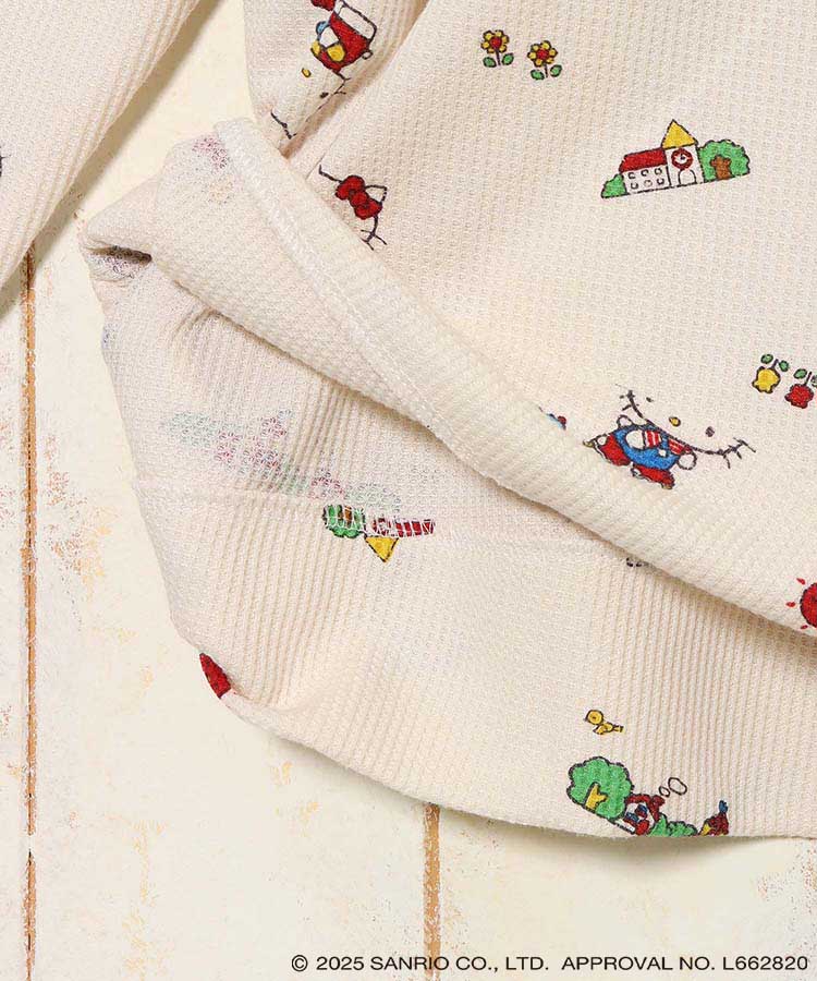 ハローキティワッフルルームウェア上下セット ハローキティ キティ