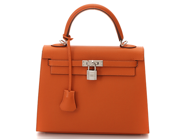 HERMES エルメス ケリー25 オレンジ ヴォーエプソン □L刻印 （2008年