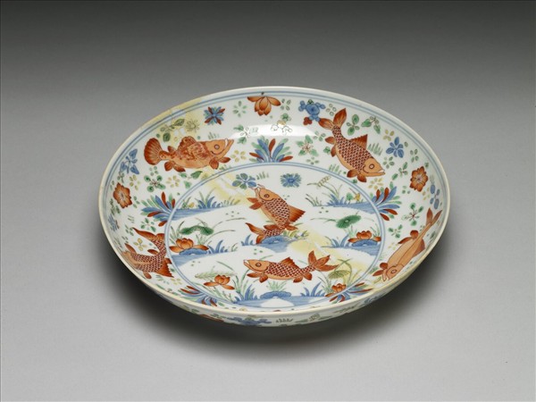 五彩魚藻紋盤- 故宮