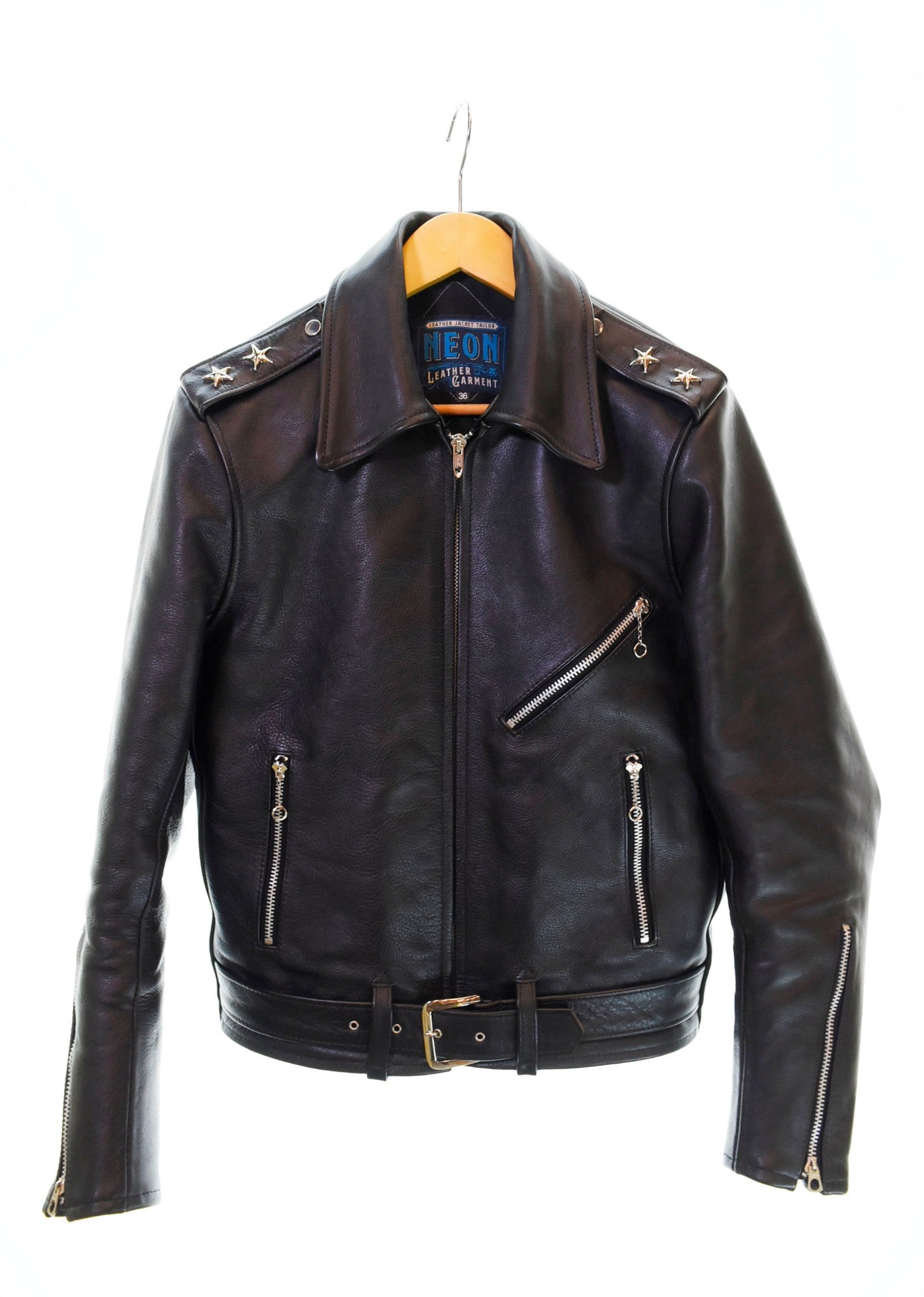 ネオン NEON LEATHER GARMENT シドジャン レザージャケット 黒 36