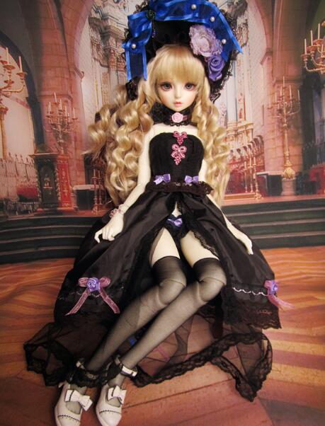 40cm/MSD】黒ドレスゴスロリドレス(ブラック）【ドレス】（MSD）｜DOLK