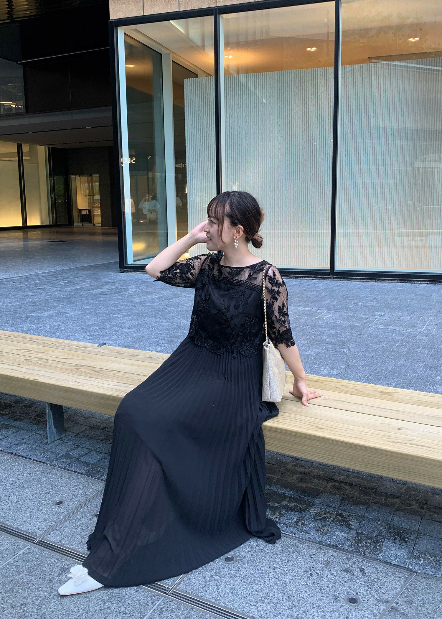 オリジナル柄レース×プリーツワンピース|DorryDoll