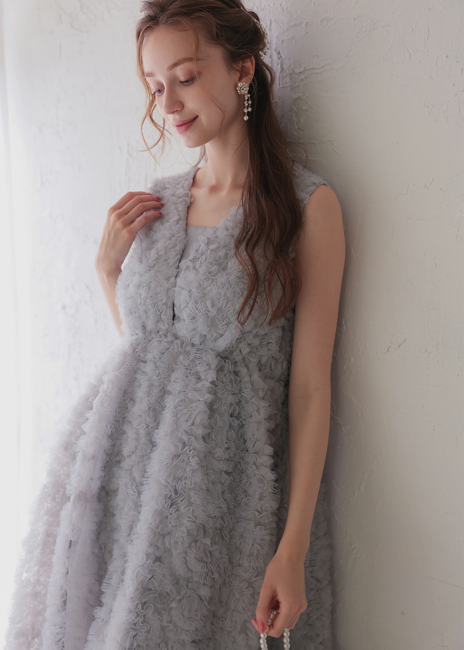 DorryDoll リボン×スパンコールドレス 二次会花嫁 フリルチュール