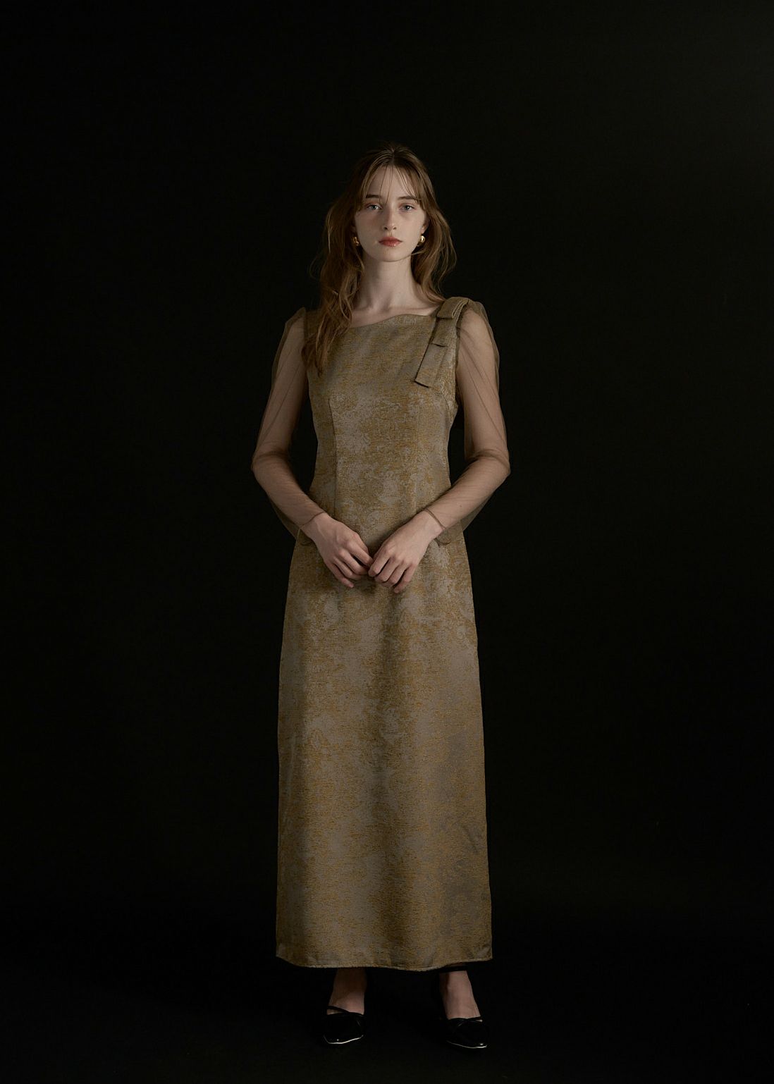 Shoulder ribbon jacquard dressのドレス|Dorry Doll / LE'RURE