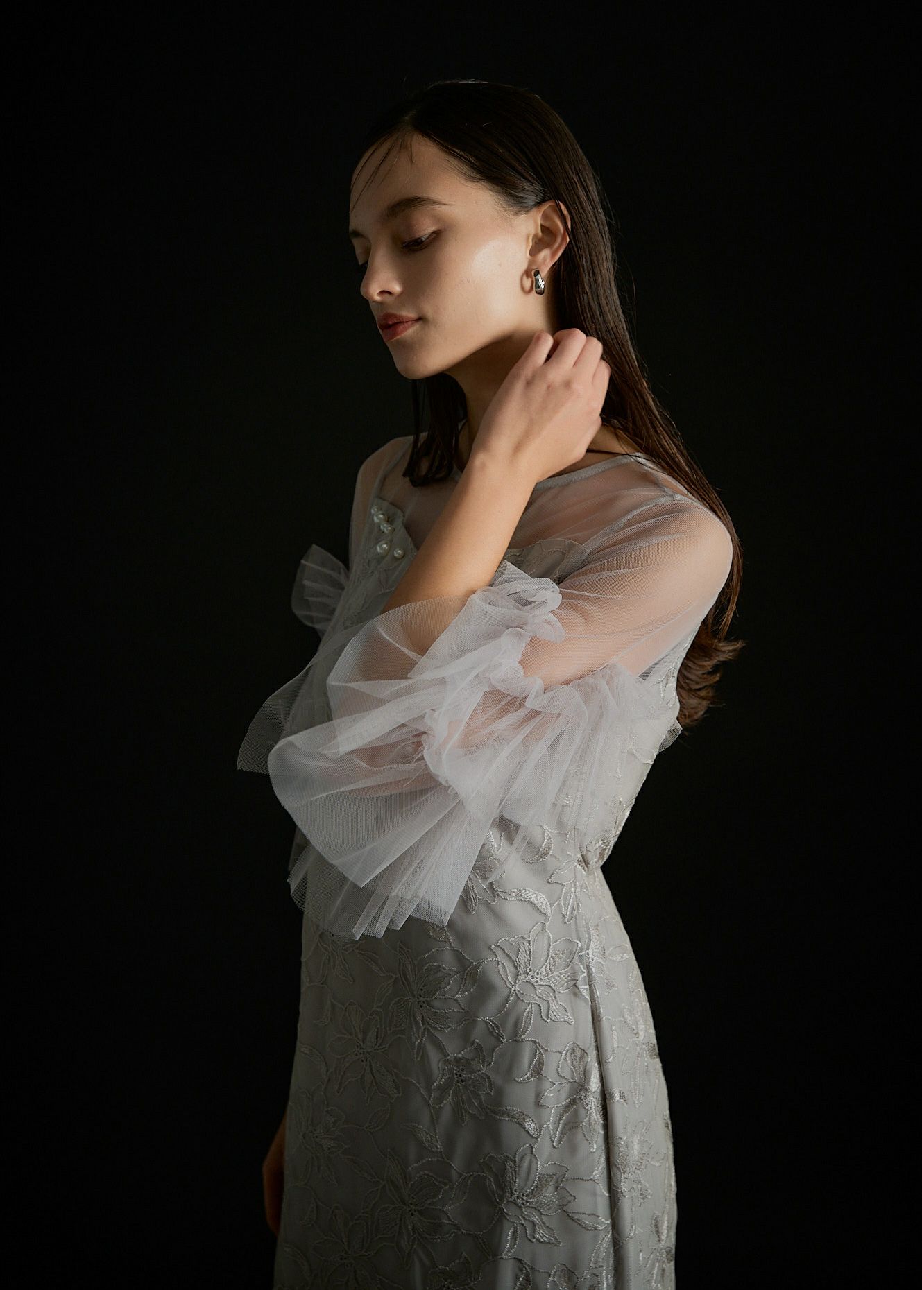 Pearl motif embroidery dressのドレス|Dorry Doll / LE'RURE