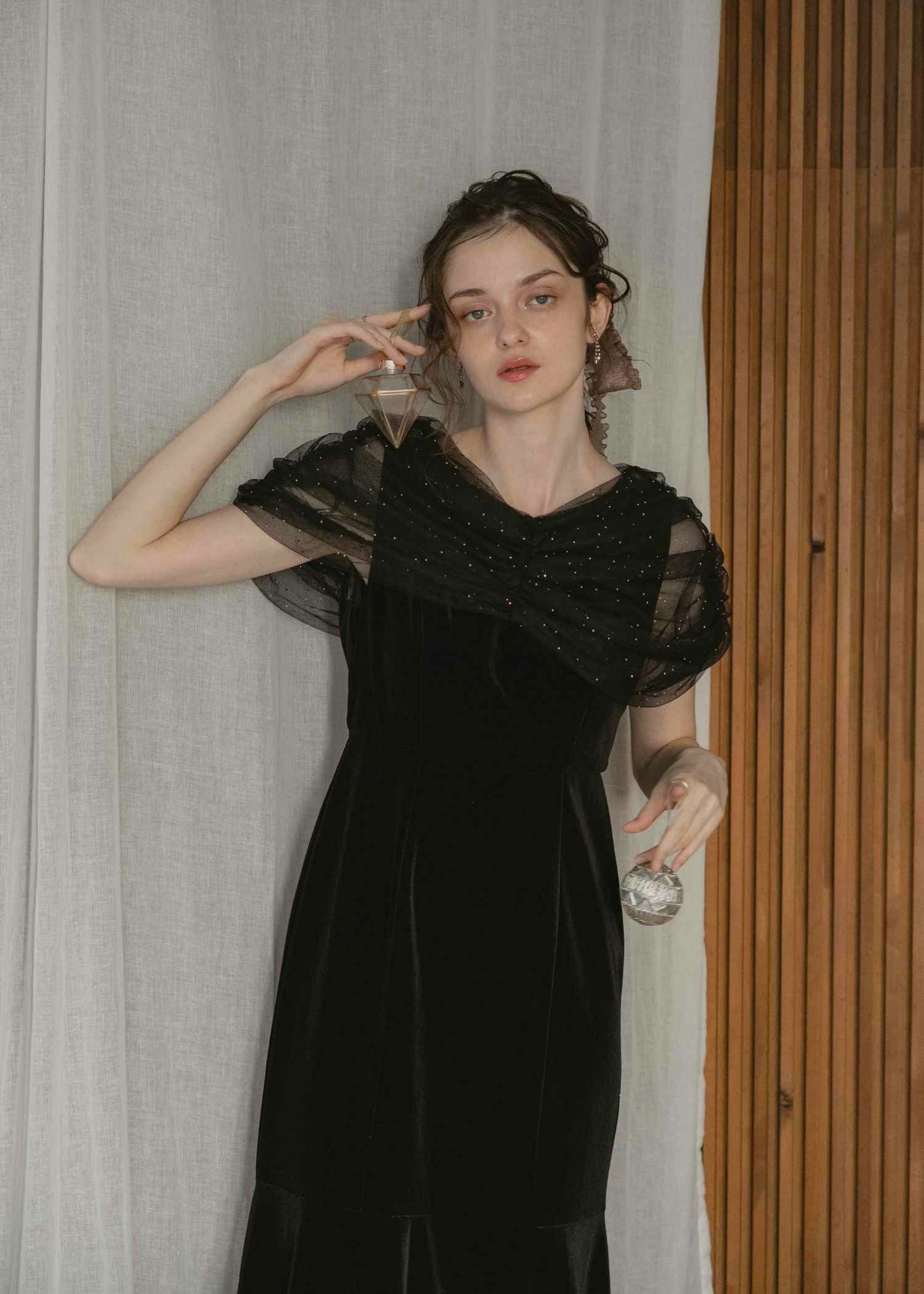 チュールケープデザインマーメイドドレス|DorryDoll