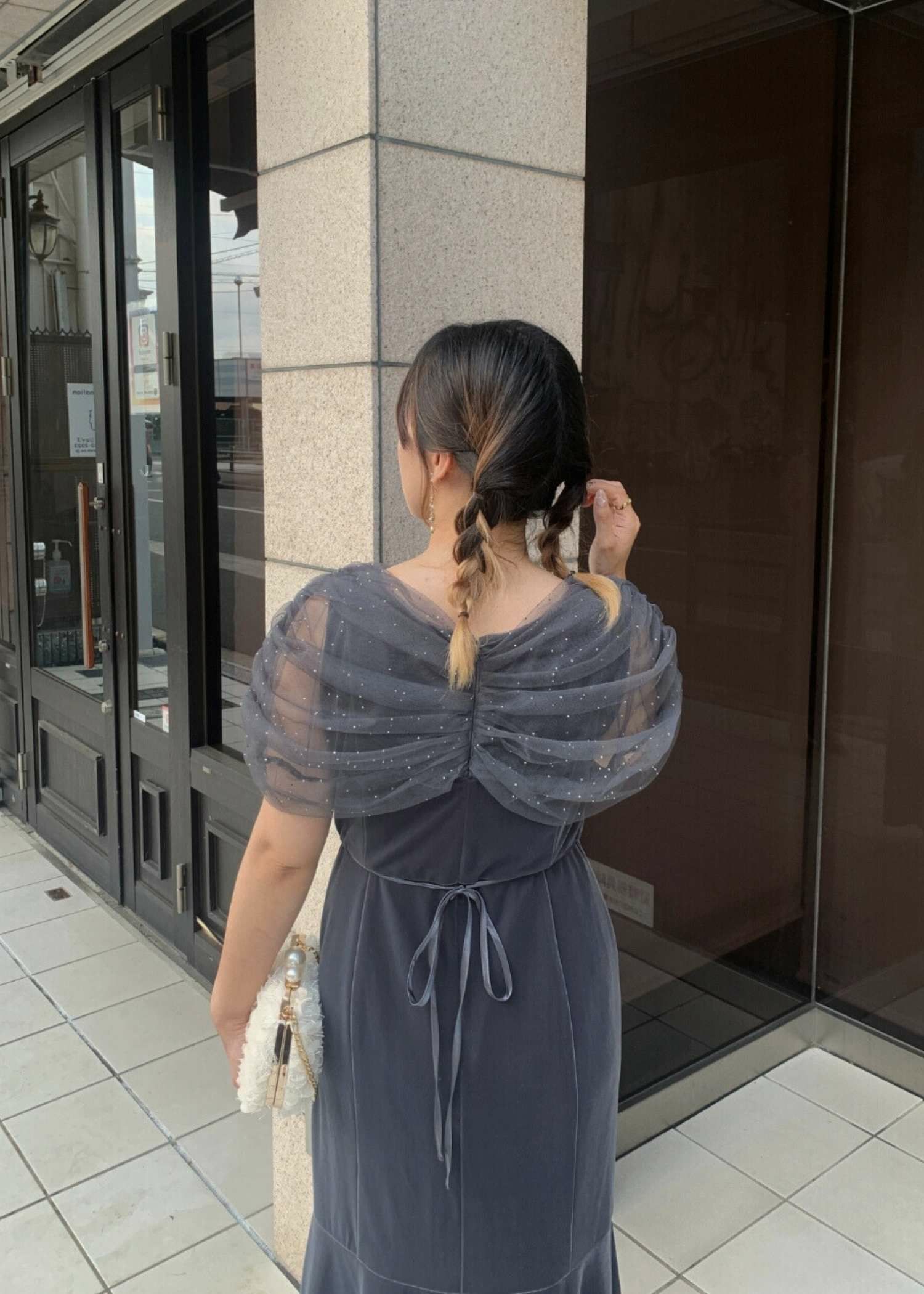 チュールケープデザインマーメイドドレス|DorryDoll