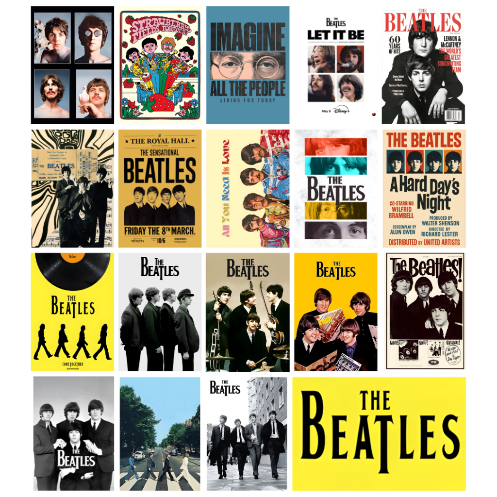 ビンテージ ポスター7枚セット beatles Amazon.co.jp: NJYXART