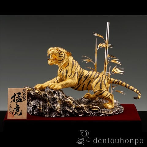 dショッピング |純金 猛虎 B 180g ( 光則（金工芸） 木札名入れ有料