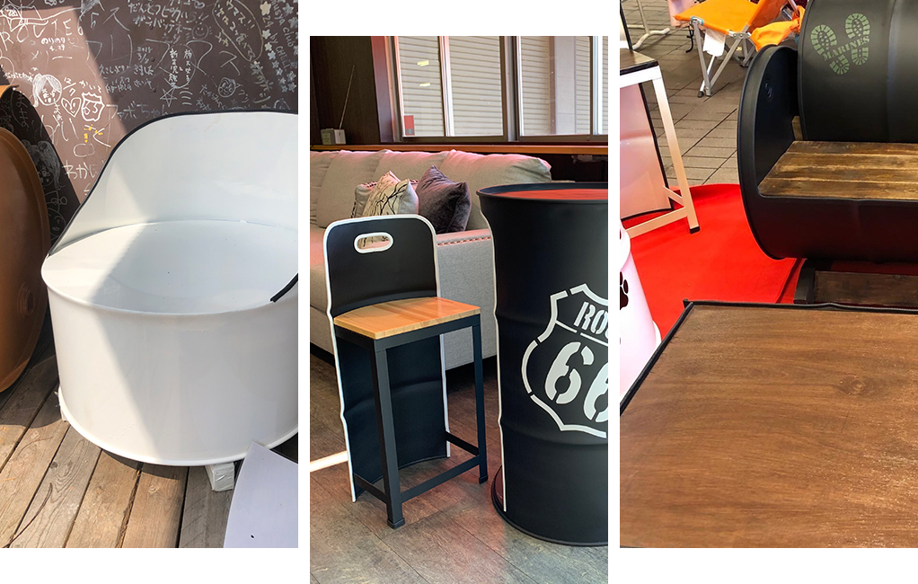 ドラム缶リメイク店舗用品店舗飾り店舗テーブルインテリアオブジェ