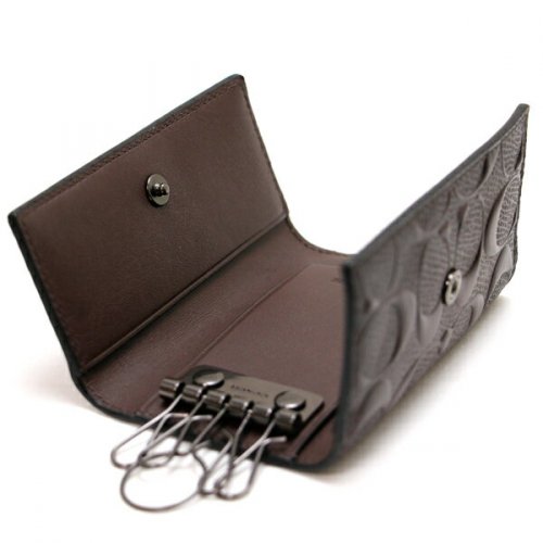 新品！COACH レザー キーケース シグネチャーブラウン/CM 2025年