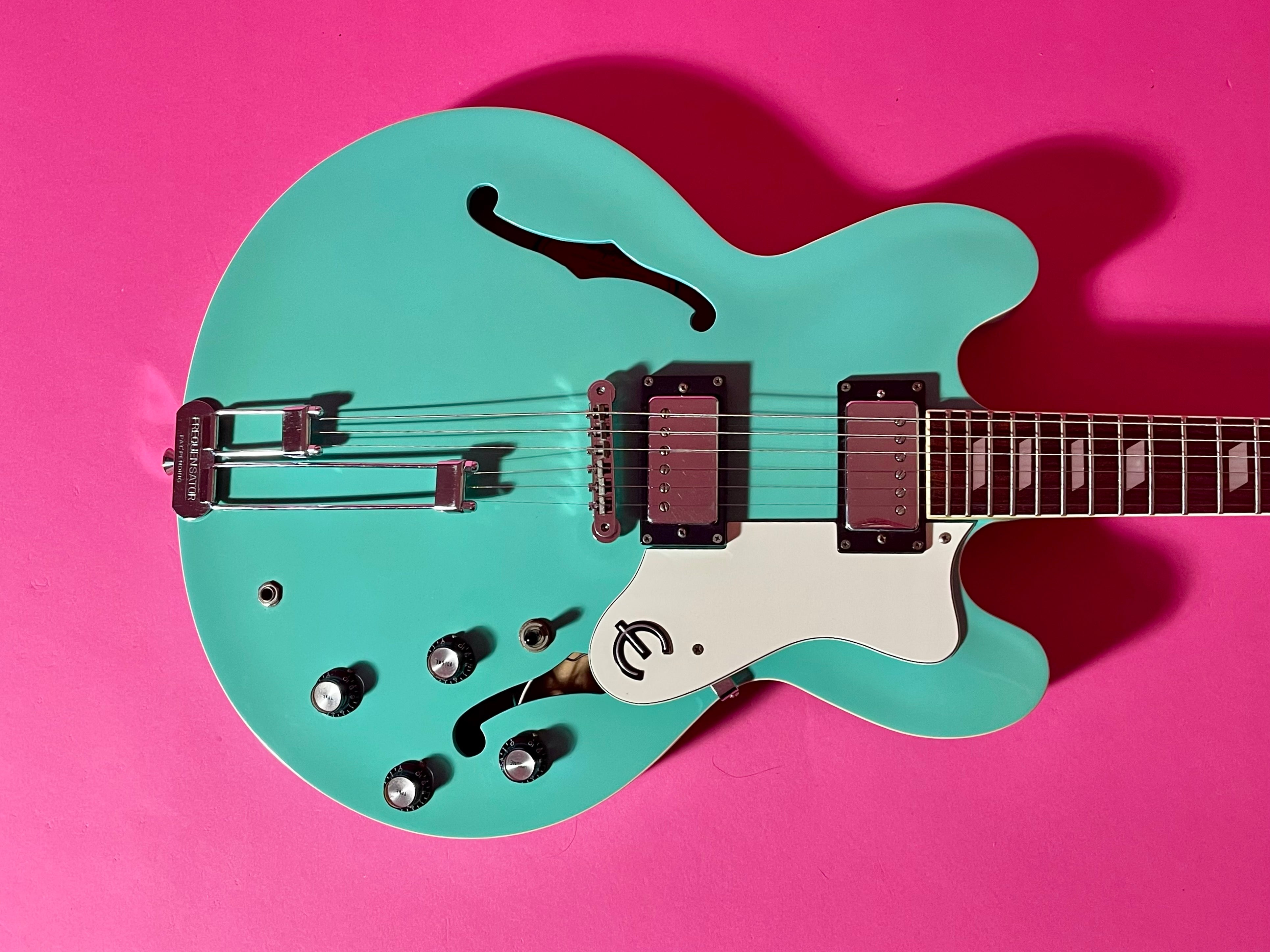1998 Epiphone Riviera Rare Turquoise with Frequensator Split