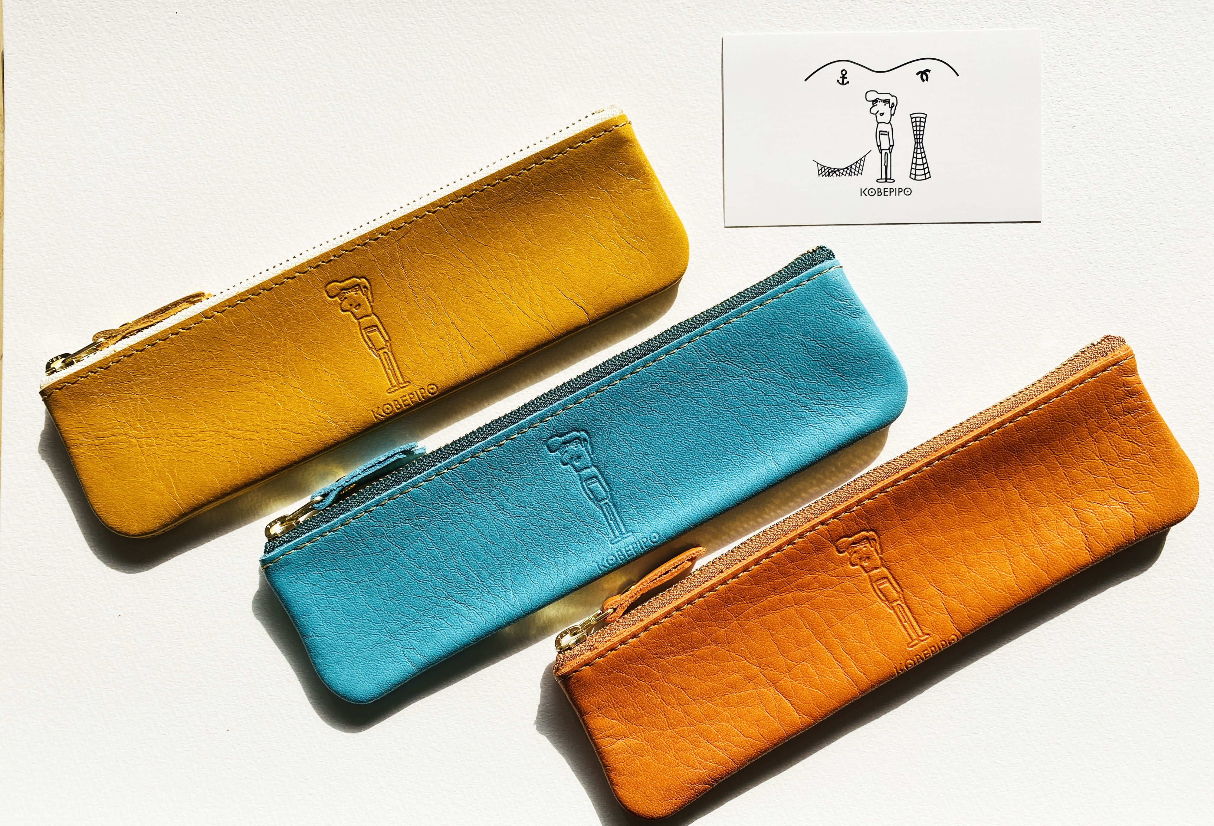 コベピポ（R）レザーペンケース【国産牛革】 オレンジ(オレンジ): 近畿