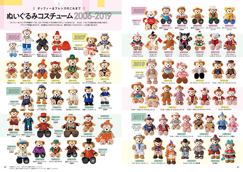 シェリーメイ ダッフィー＆フレンズ バレンタイン コスチューム 歴代