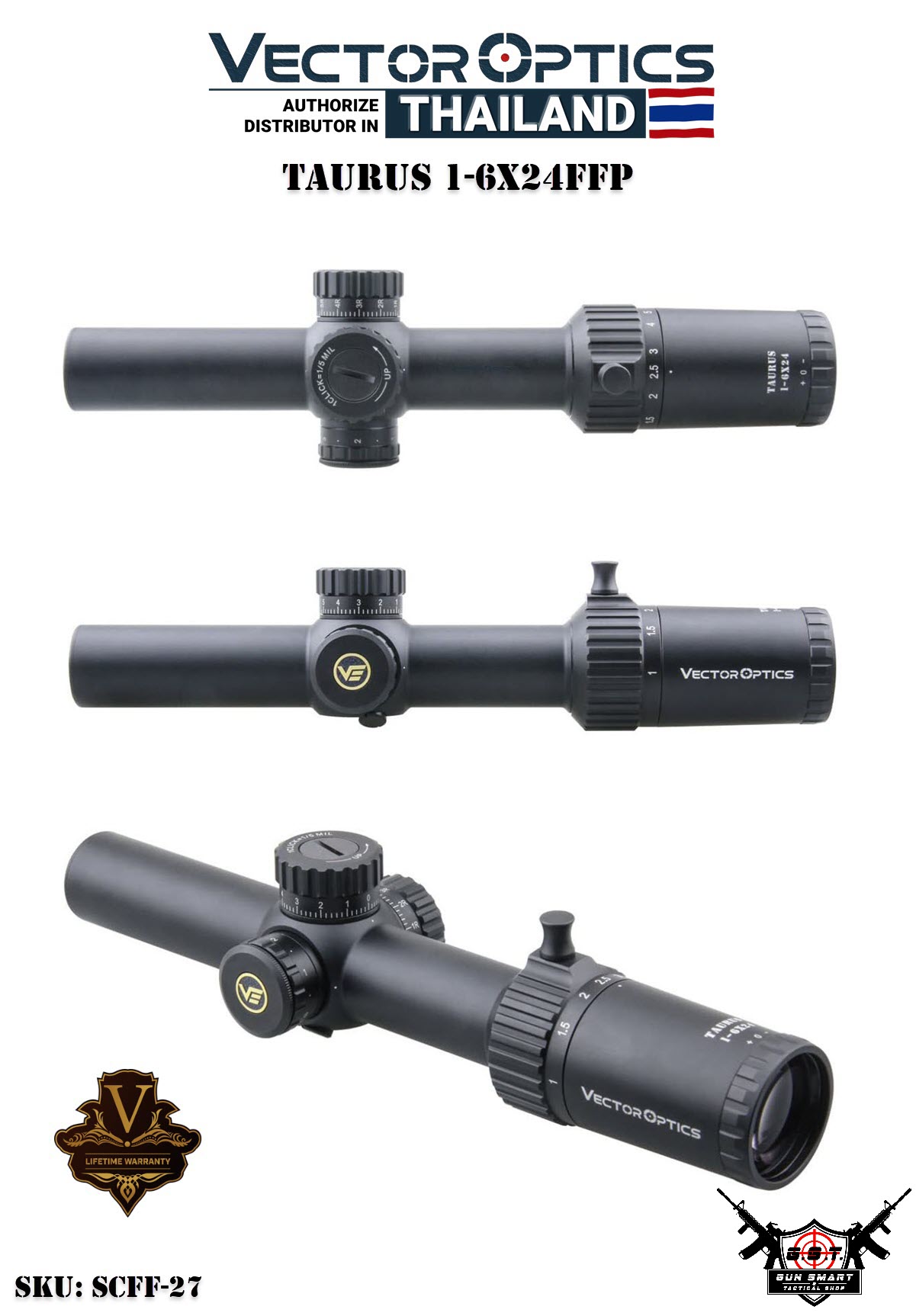 伝*J様 Vector Optics SCFF-27 Taurus 1-6x24 Taurus 1-6x24 FFP LPVO