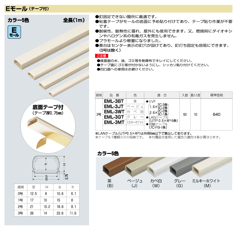 未来工業】 Eモール(テープ付)屋外用3号【グレー】|e431（いいしざい