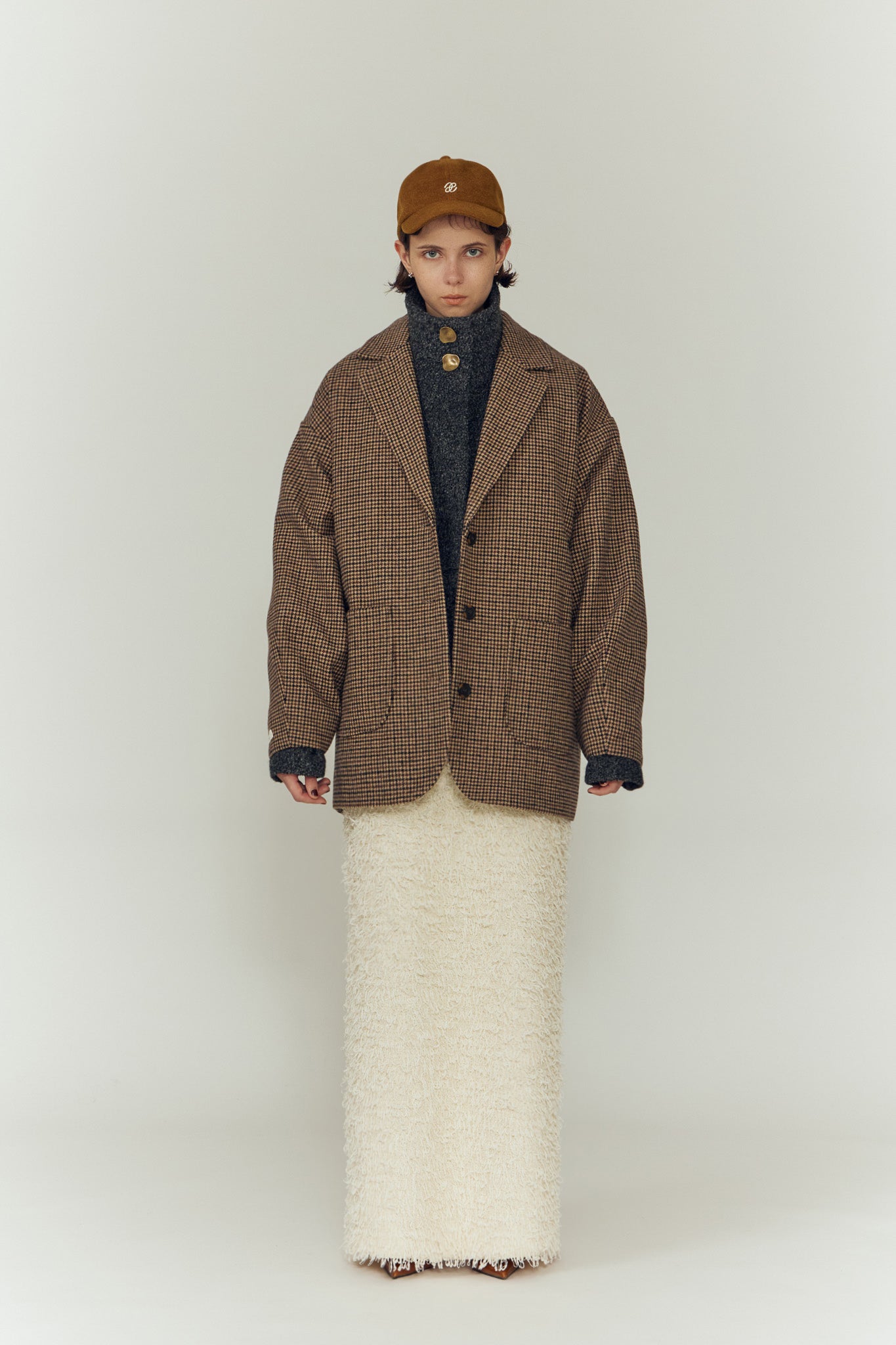 WOOL LIKE CHECK JACKET