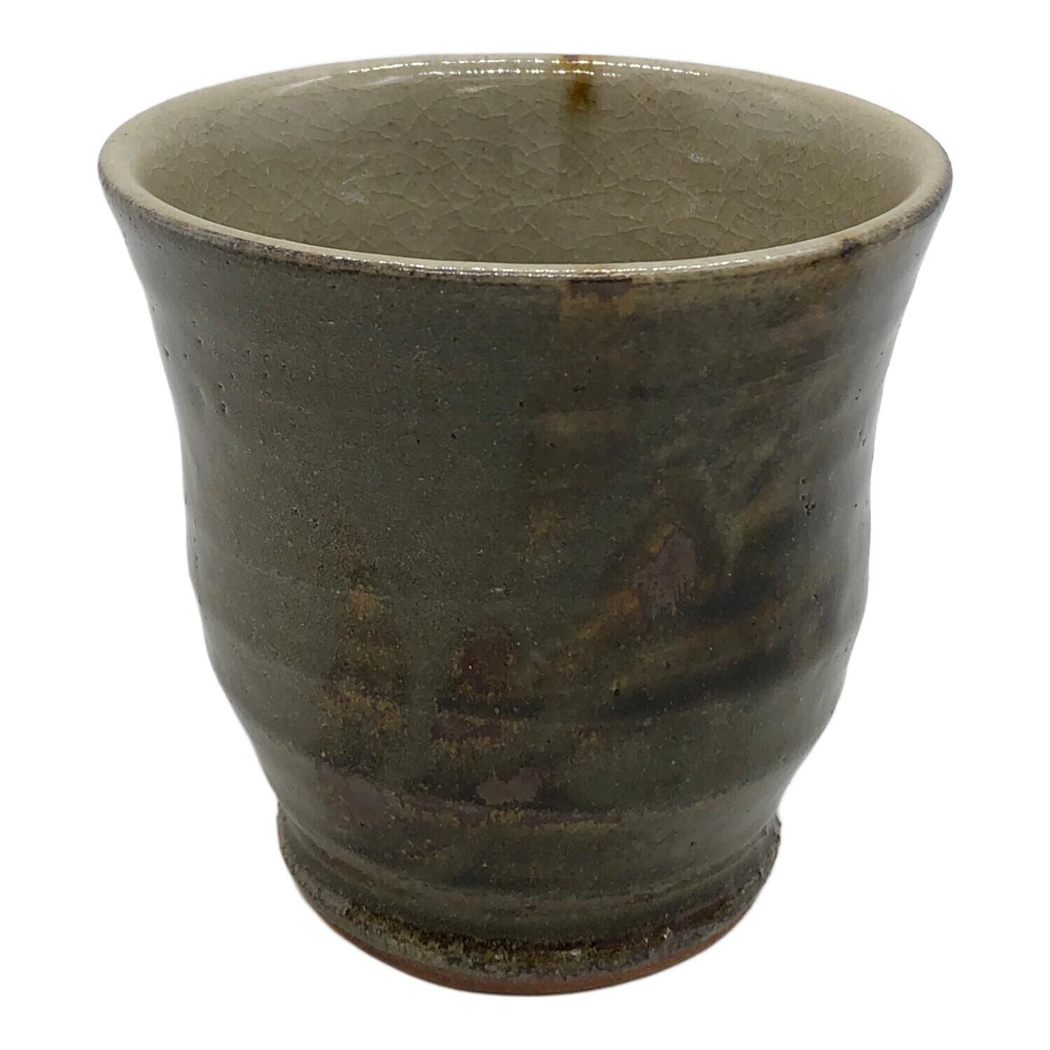 木村充／木村一郎の息子「湯呑」益子焼 共箱：茶道具 木村充／木村一郎 【