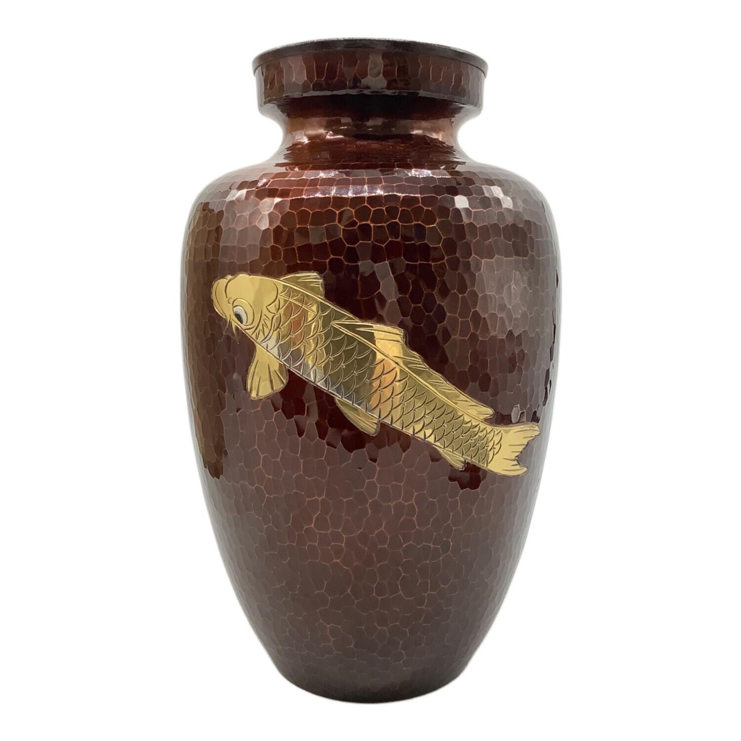 2点】久芳堂 銅花器 銅蟲花瓶 花器 槌目 茶道具 花道具 華道具 花生