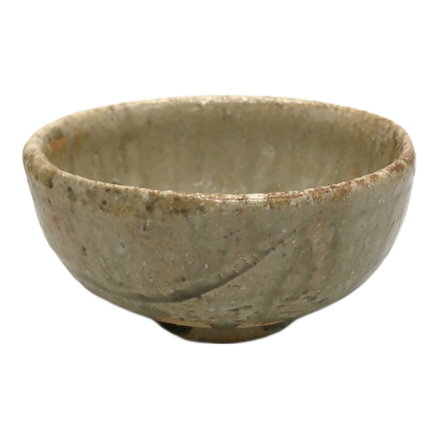 茶碗□古い伊賀焼 涙痕茶わん お茶道具 ぐい呑み酒器 古美術