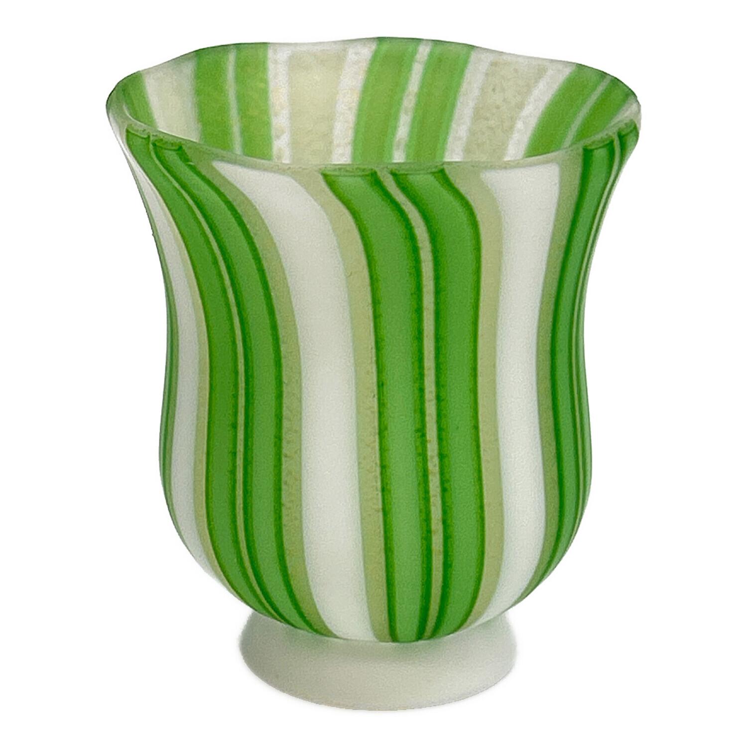 本物保証藤田喬平 手吹 ベェニスぐい呑 共箱 栞 白黄色系 金箔挟 【雅