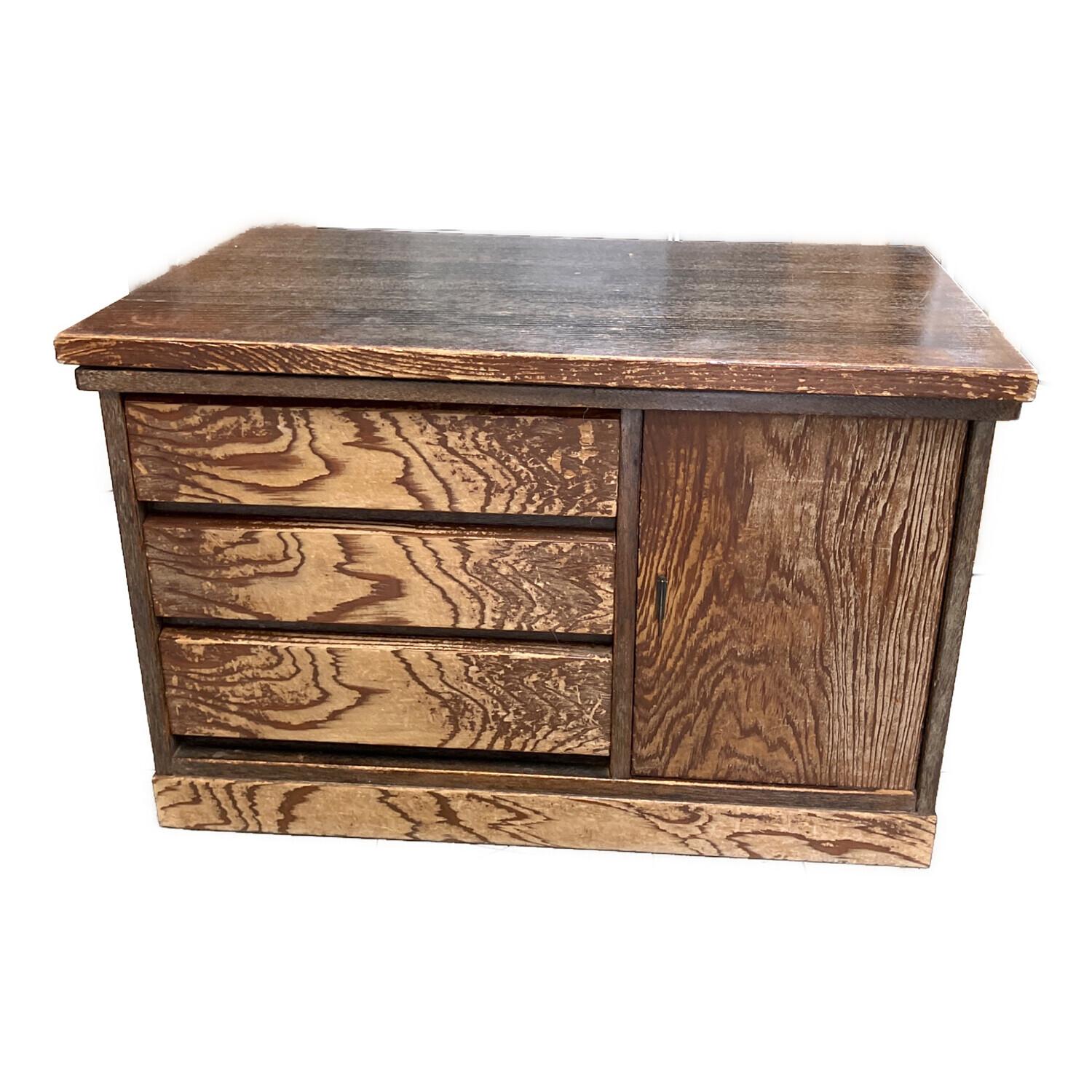 アンティーク調和風木製箪笥 引き出し3つ ダークブラウン 【公式通販】