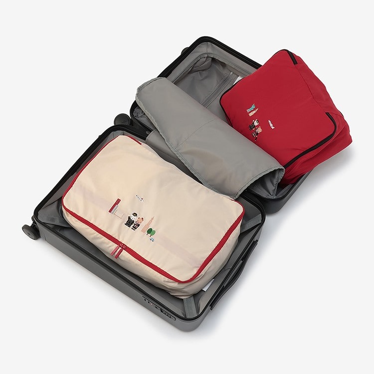 JAL × ファミリア メッシュプリントパッキングケースM グレー