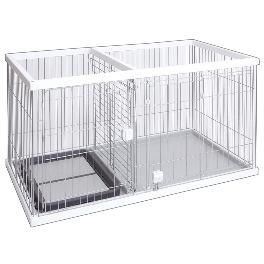 トイレのしつけが出来る ドッグルームサークル ホワイト ワイド