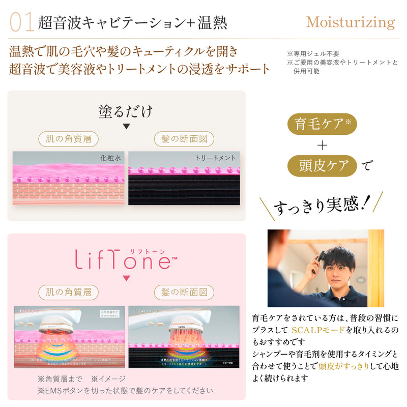 LifTone Premium トータルケアEMS微電流 超音波キャビテーション