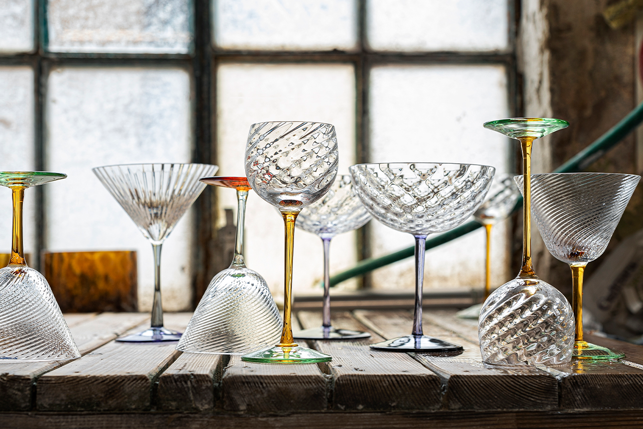 MURANO NASON MORETTI イエロー ライン オレンジ グラス MURANO NASON