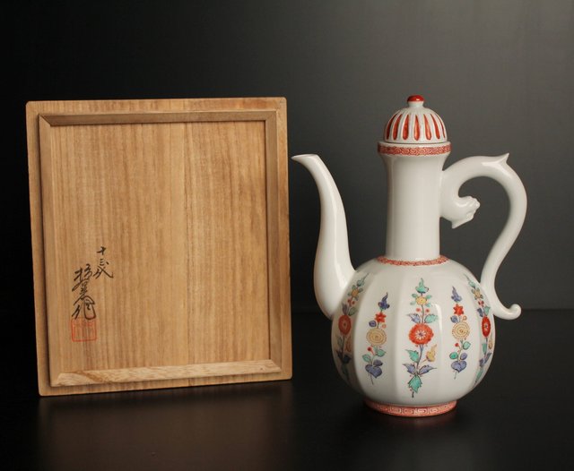 柿右衛門 水注 土瓶形 草花文