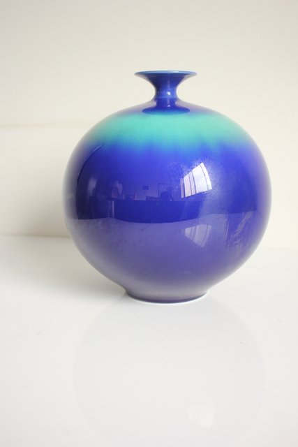 特価】柳雨軒 三代 人間国宝 徳田八十吉（正彦銘）壺 高約21.5㎝