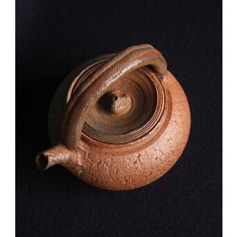 南蛮焼 横持手急須 昌平 寶山 雲林院寶山 煎茶道具 南蛮焼横持