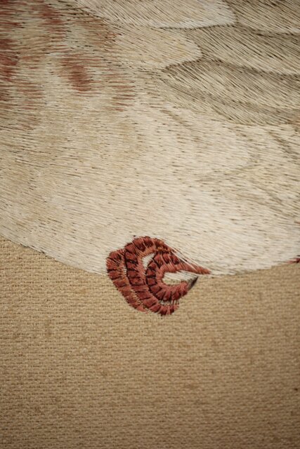 刺繍画 屏風 Z203｜骨董店 のびる 古美術 骨董 和風建具 蔵戸 買取のご相談